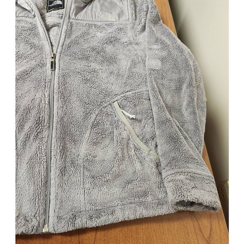 THE NORTH FACE WOMEN'S SILVER GRAY FULL ZIP FLEECE HOODED JACKET Sz SMALL - Picture 3 of 7
